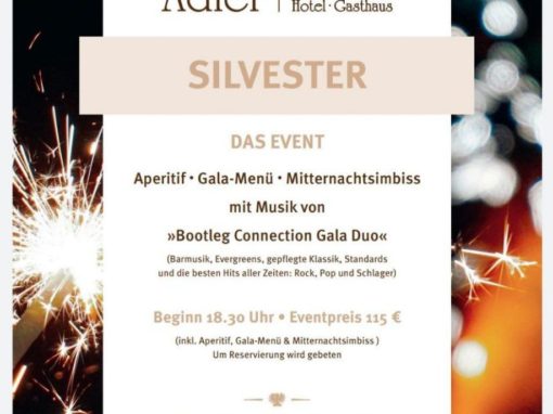 Silvester 2022: Gala im Hotel Adler in Glottertal